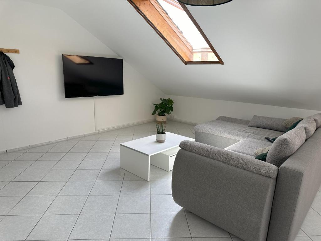 TV a/nebo společenská místnost v ubytování Appartement Liebhart