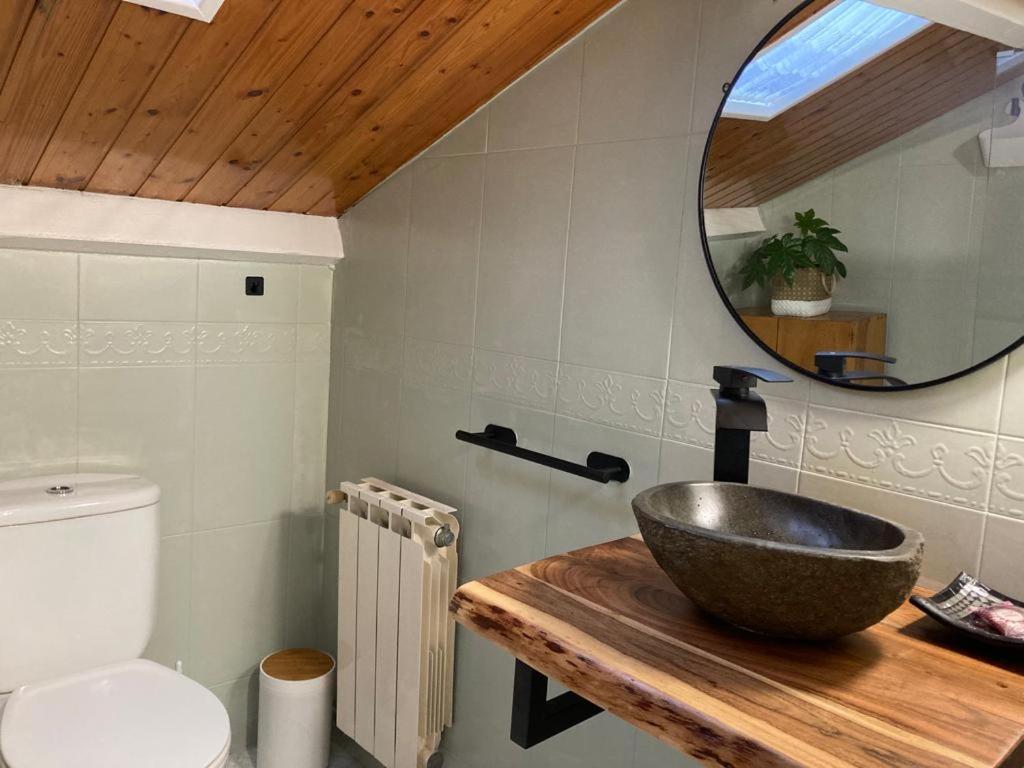Koupelna v ubytování Atico de madera Apartamento en Rinlo, RIBADEO