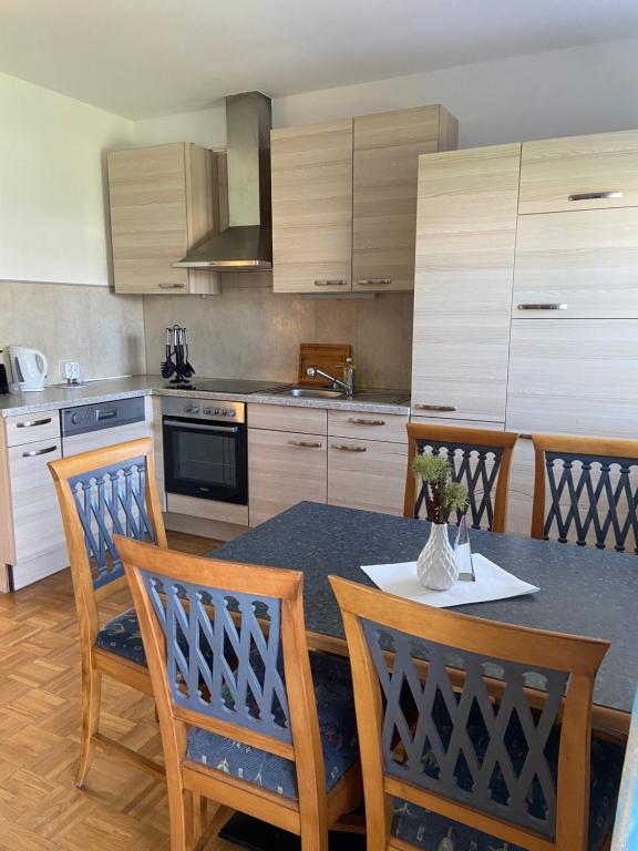 Kuchyň nebo kuchyňský kout v ubytování Stubalm Appartements in der Lipizzanerheimat