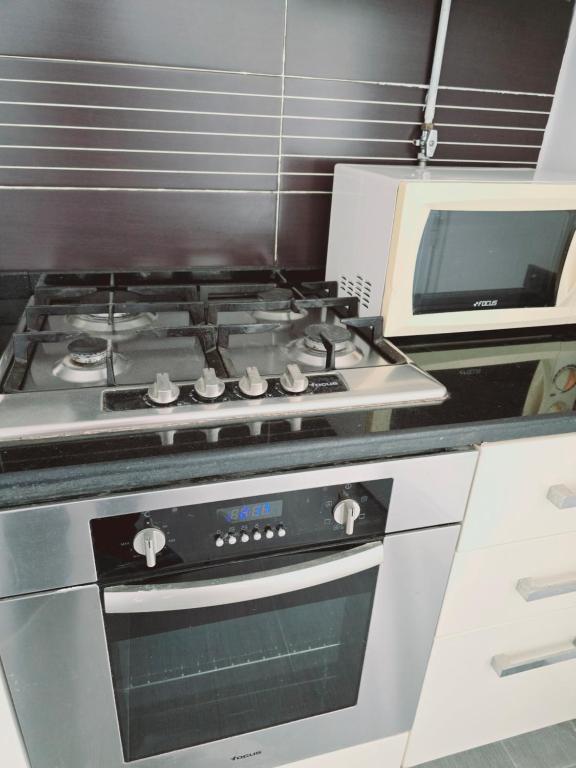 Kuchyň nebo kuchyňský kout v ubytování Karray Home Appartement Salon 2 RDC avec Jardin