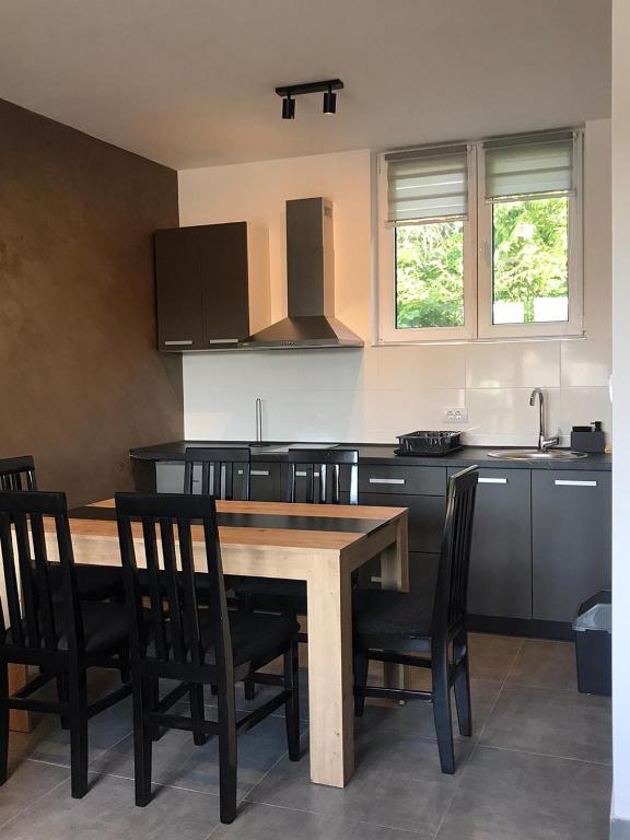 Η κουζίνα ή μικρή κουζίνα στο Lejka apartmani Srebrno jezero
