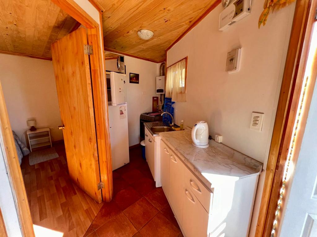 Kuchyň nebo kuchyňský kout v ubytování Cabañas DeMAICO