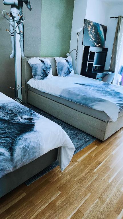 Postel nebo postele na pokoji v ubytování Stand-in Appartement