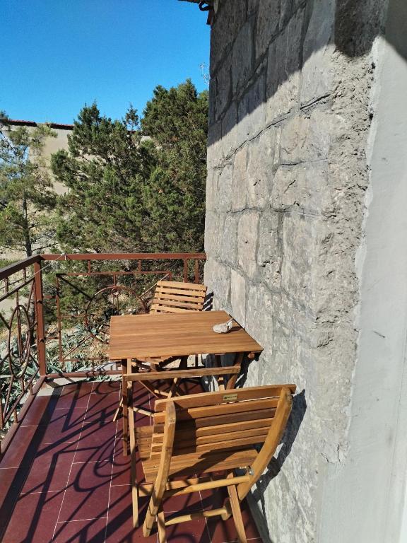 Balkón nebo terasa v ubytování Boarding house Vide