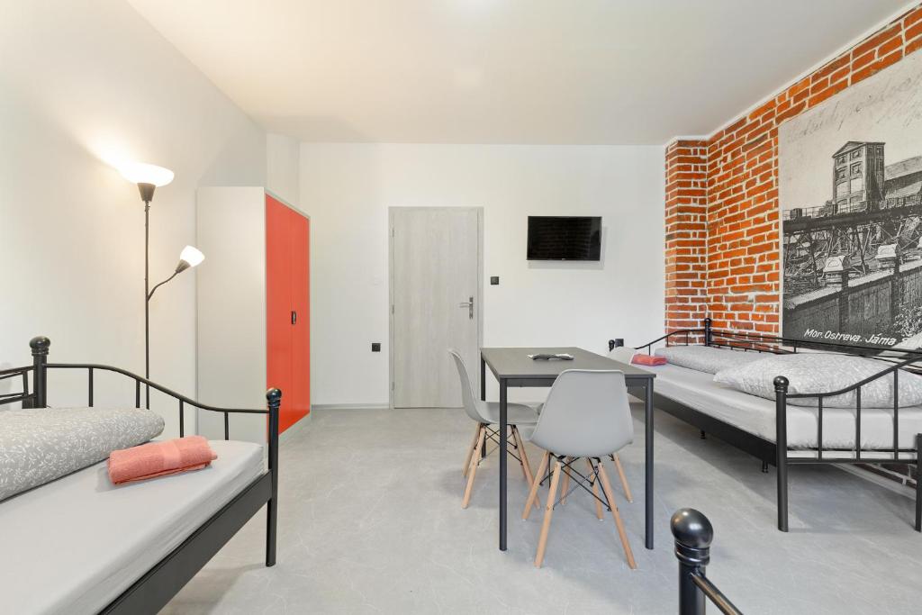 Postel nebo postele na pokoji v ubytování Hostel na Šalamouně