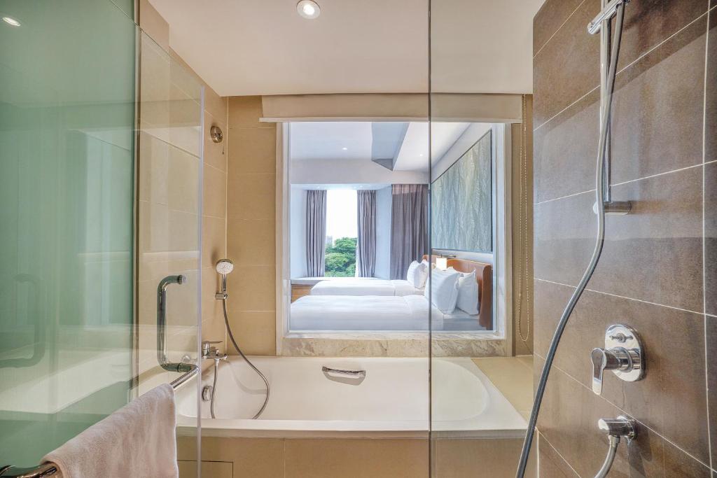 Koupelna v ubytování Wyndham Singapore Hotel