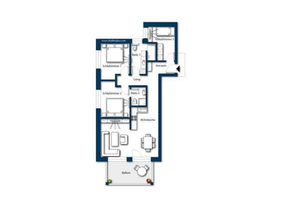 Plán poschodí v ubytovaní Appartement Pegasus Top 4