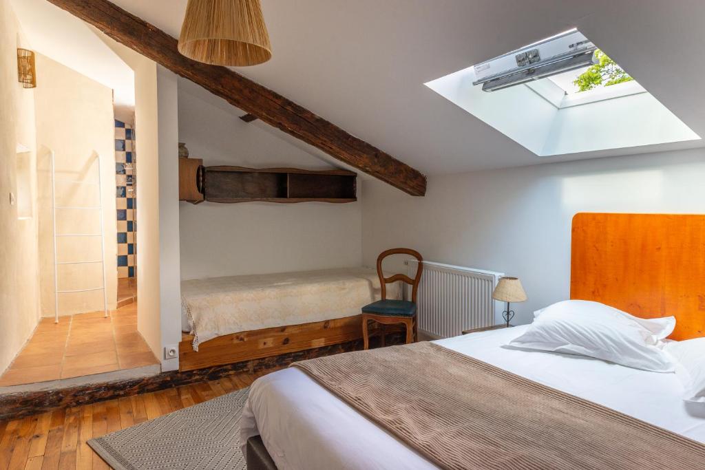 Postel nebo postele na pokoji v ubytování Maison d'Hôtes Mas de la Chadenede