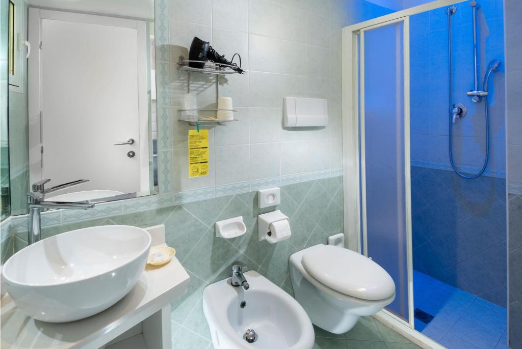 Koupelna v ubytování Hotel Albatros