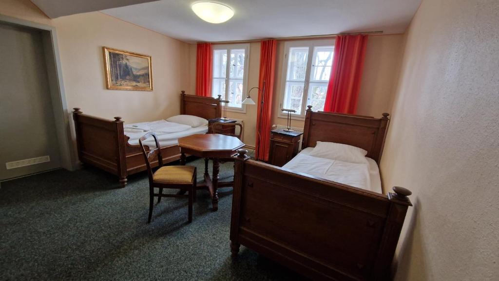 Postel nebo postele na pokoji v ubytování Kloster Drübeck