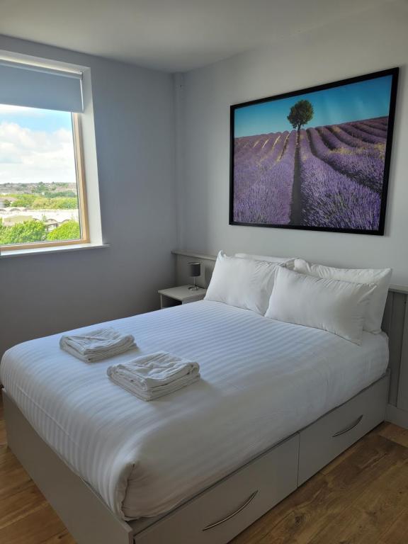 Postel nebo postele na pokoji v ubytování SWUITE GALWAY