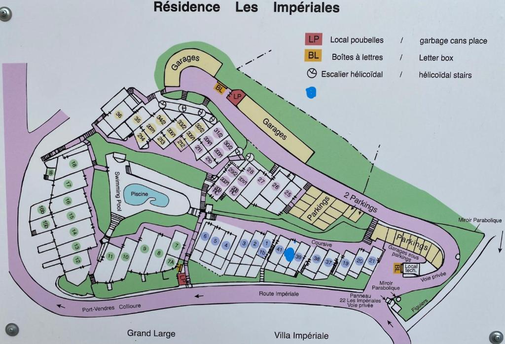 Půdorys ubytování Superbe T3 vue sur mer parking privé classé 3 étoiles