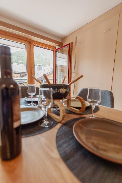 Posezení v ubytování Charmant studio au centre de Saas-Fee