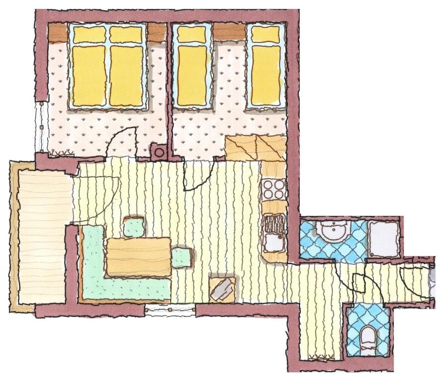 Plán poschodí v ubytovaní Appartements Wirnsperger