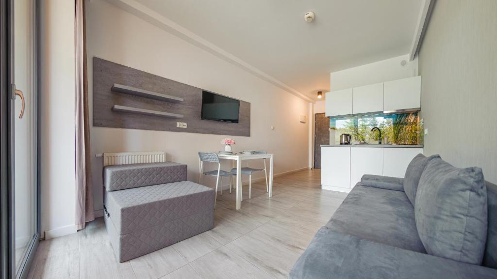 TV a/nebo společenská místnost v ubytování Apartamenty Sun & Snow Sanatoryjna - blisko plaży