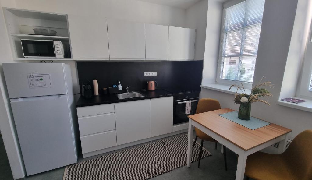 Kuchyň nebo kuchyňský kout v ubytování Apartmány Atrium