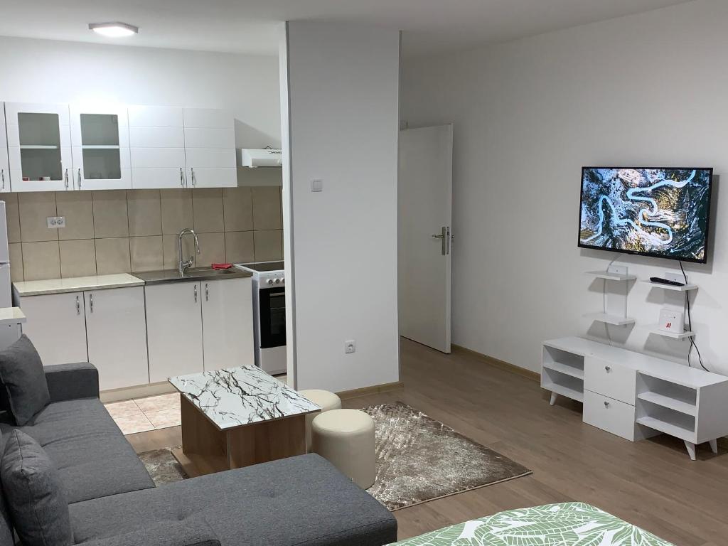 Kuchyň nebo kuchyňský kout v ubytování Apartman Panda Priboj