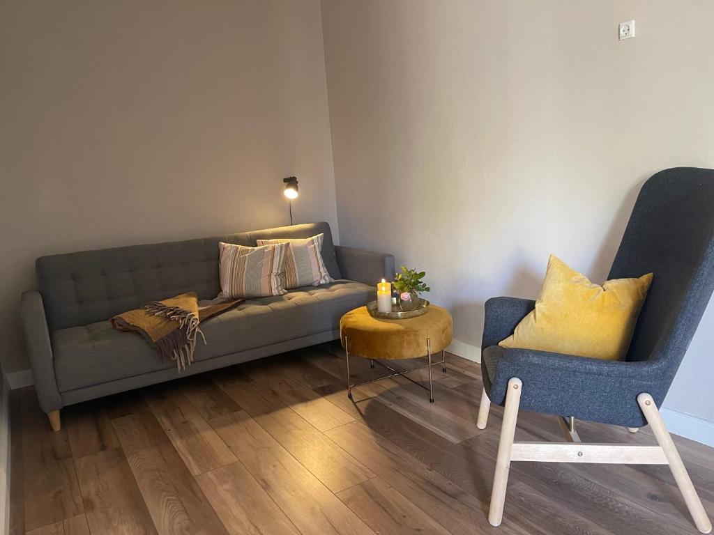 Posezení v ubytování jygge- hyggelige Ferienwohnung