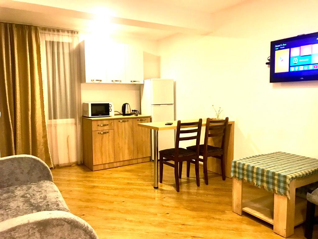 Kuchyň nebo kuchyňský kout v ubytování Zviad Guest House