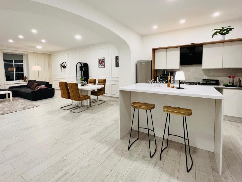 Kuchyň nebo kuchyňský kout v ubytování Apartament Na Starówce