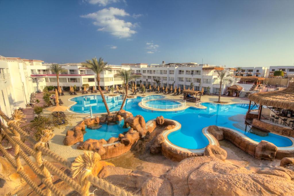 an aerial view of a water park with slides at Sharming Inn Hotels - Couples and Families Only in Sharm El Sheikh