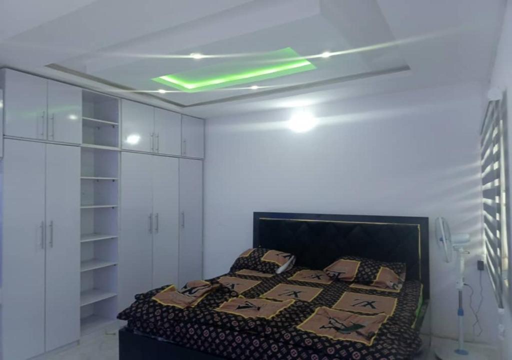 Postel nebo postele na pokoji v ubytování DBaLoGuN's HoMe ABEOKUTA- NEAR PANSEKE