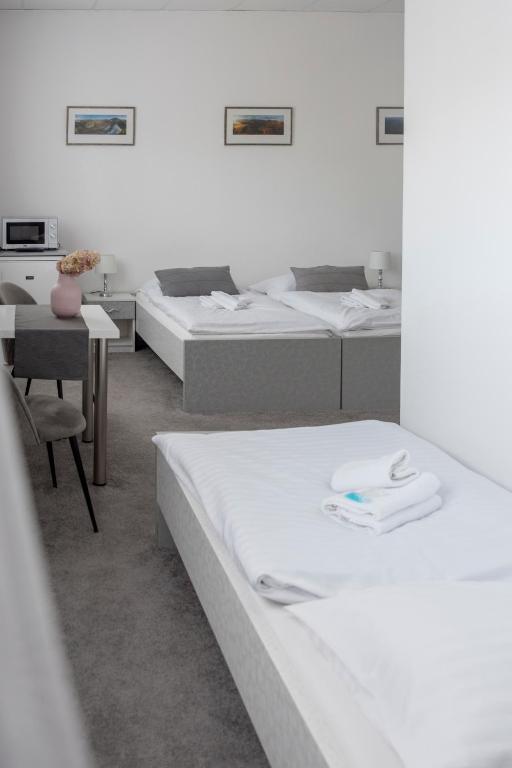 Postel nebo postele na pokoji v ubytování CLASSIC apartmány Třinec