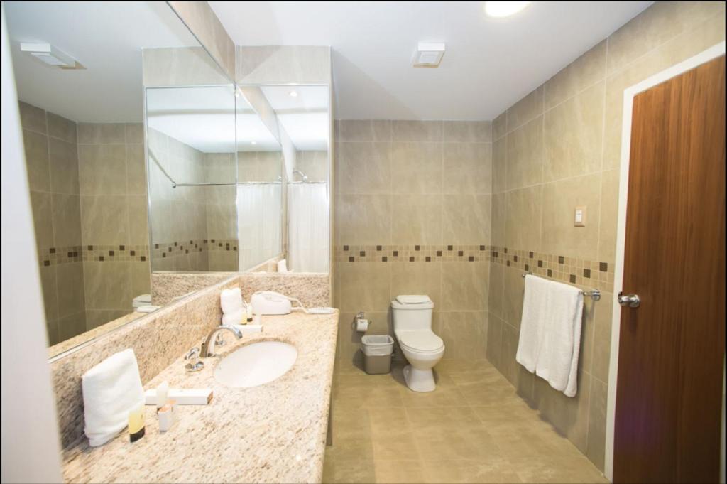 Koupelna v ubytování Hotel Marcelius