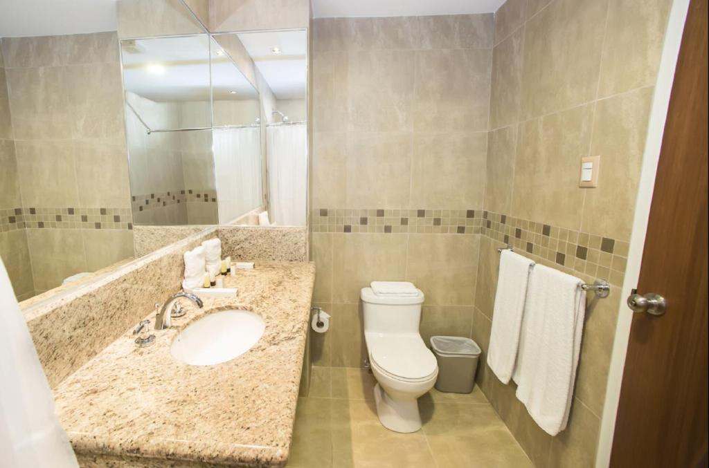 Koupelna v ubytování Hotel Marcelius