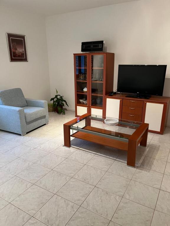TV a/nebo společenská místnost v ubytování Apartmaji Klabjan - Kaki