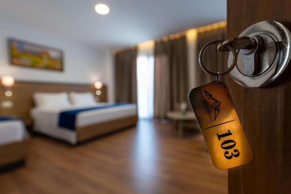 Postel nebo postele na pokoji v ubytování Acros Resort