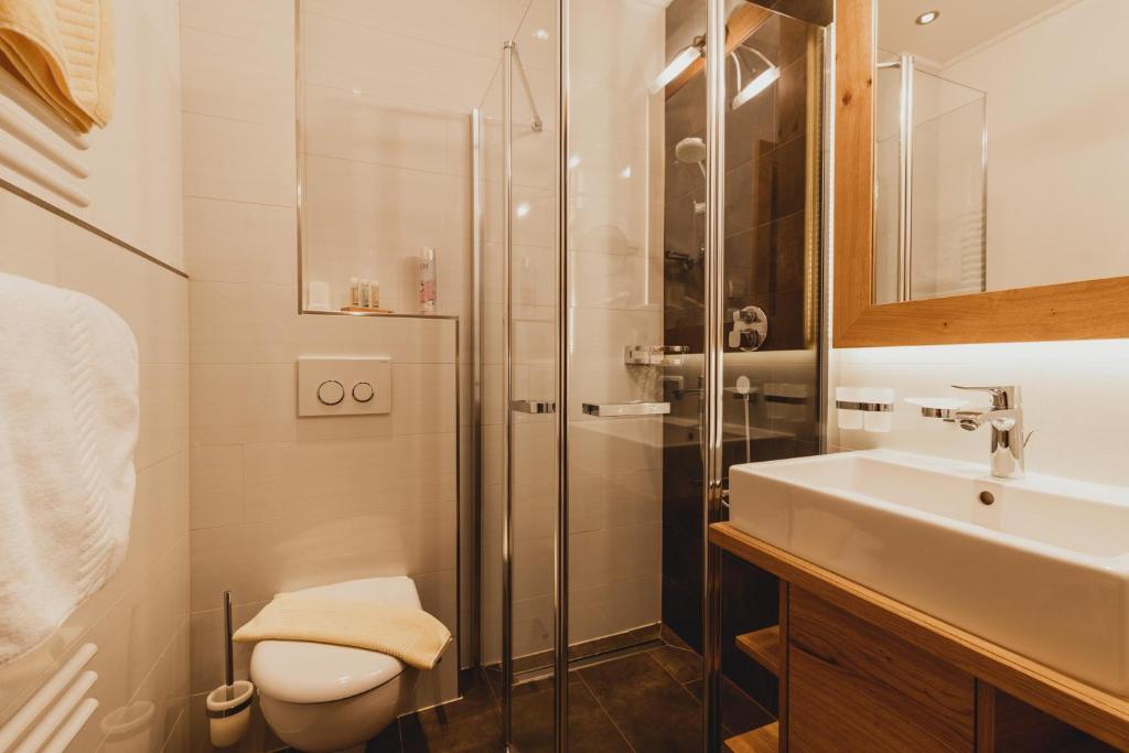 Koupelna v ubytování Portis Appartements