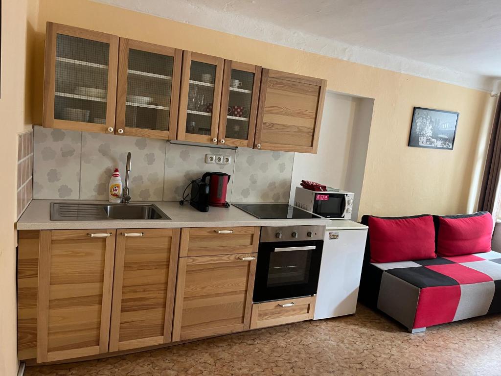 Η κουζίνα ή μικρή κουζίνα στο Travel Hostel