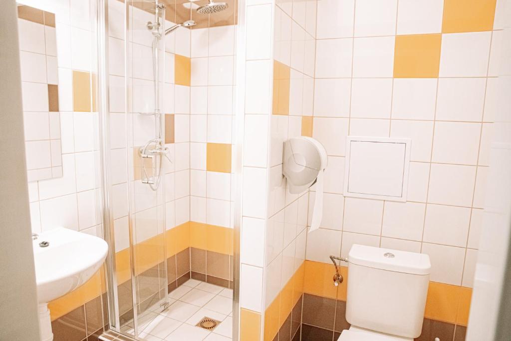 Koupelna v ubytování Penzion Centra Zdraví