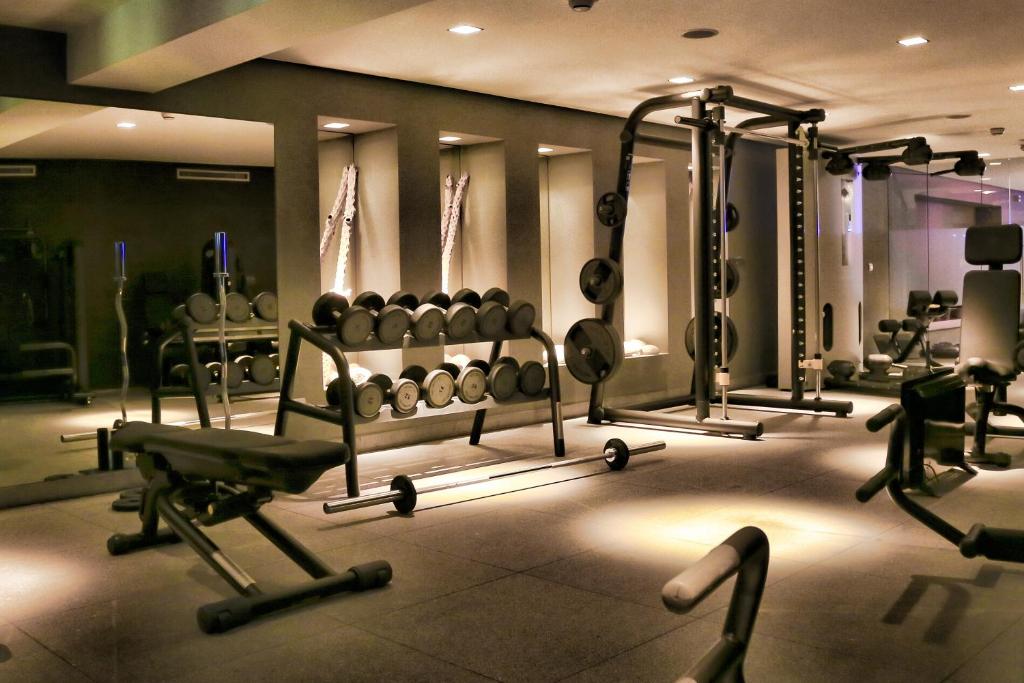 Fitness centrum a/nebo fitness zařízení v ubytování Hotel Madlein