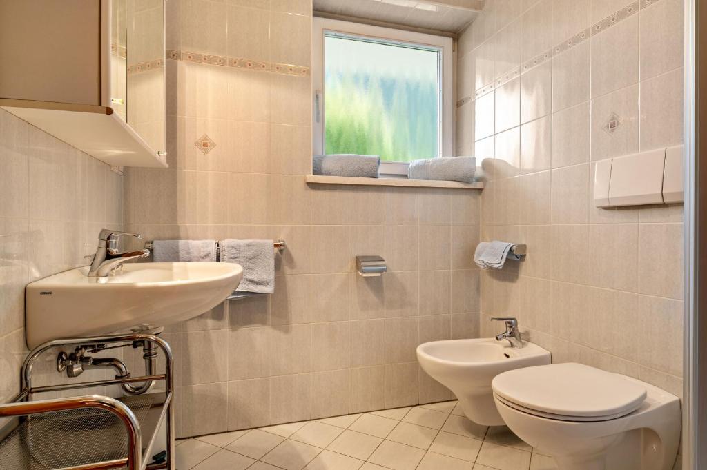 Koupelna v ubytování Appartments Reichegger