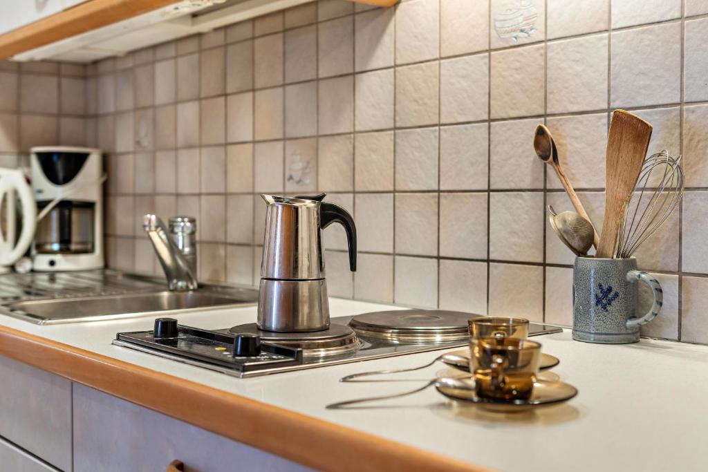 Kuchyň nebo kuchyňský kout v ubytování Appartments Reichegger