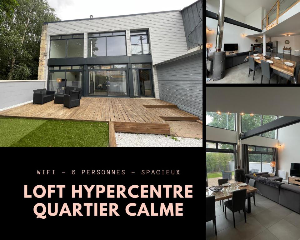 un collage de photos d'une maison dans l'établissement Superbe loft lumineux à Caen, à Caen