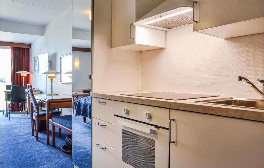 Kuchyň nebo kuchyňský kout v ubytování Studio Apartment In Helsingor