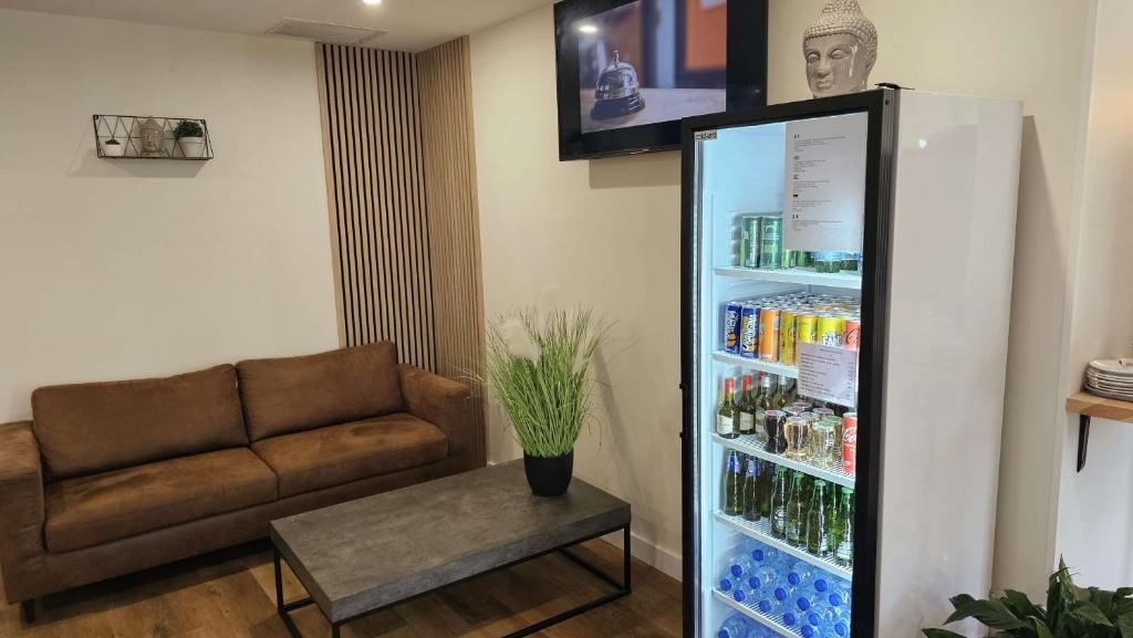 TV a/nebo společenská místnost v ubytování Brit Hotel Plaisance A9/A61