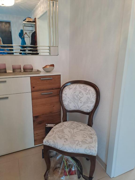 Kuchyň nebo kuchyňský kout v ubytování Ferienhaus Atterseetraum