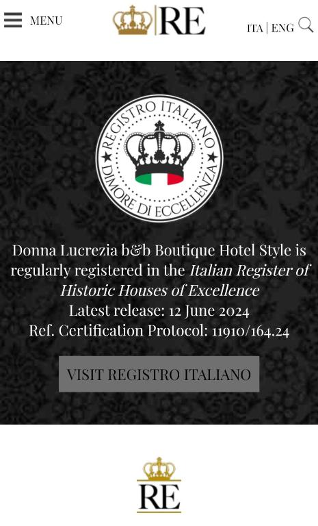 Certifikát, hodnocení, plakát nebo jiný dokument vystavený v ubytování DONNA LUCREZIA b&b Boutique Hotel Style - relax & business stay