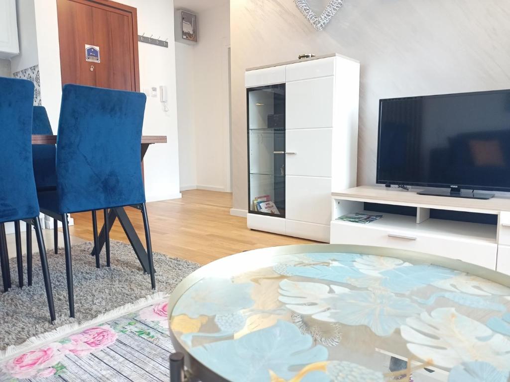 TV a/nebo společenská místnost v ubytování OPERA LUX APARTMENTS - Green Hill kompleks Sokobanja & Free Parking - kod Akva Parka