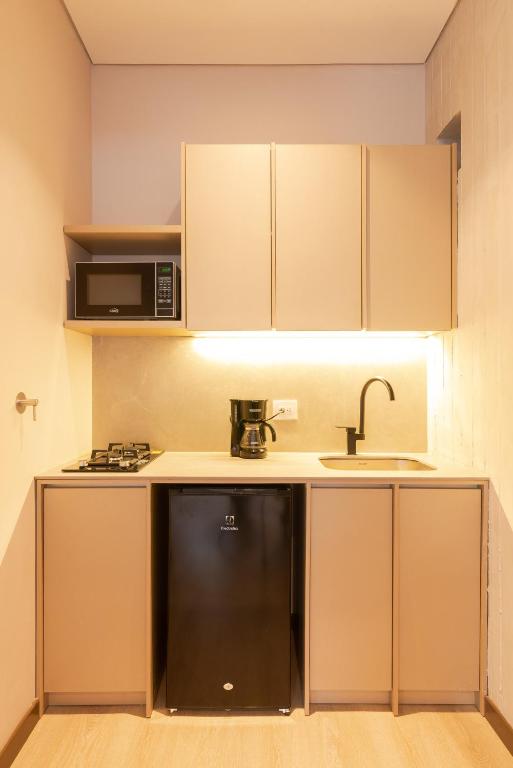 Kuchyň nebo kuchyňský kout v ubytování Hotel Lincoln