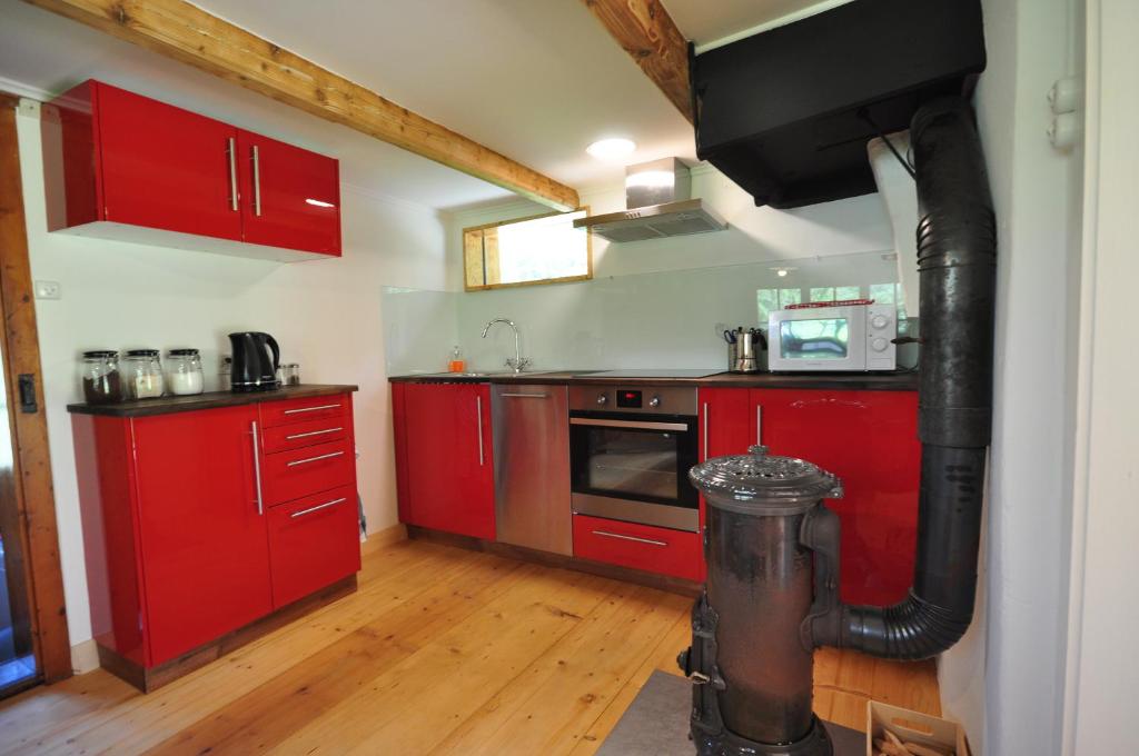 Kuchyň nebo kuchyňský kout v ubytování Waterfall Chalet