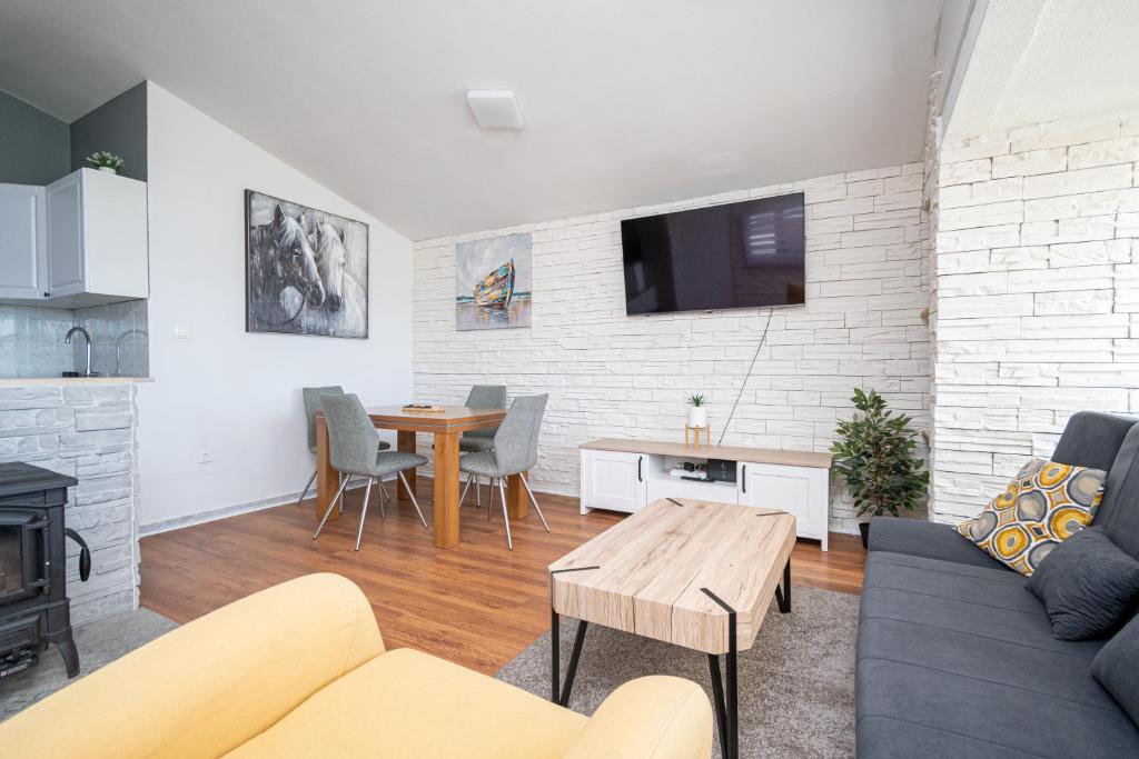 Kuchyň nebo kuchyňský kout v ubytování Apartment Dalmatino