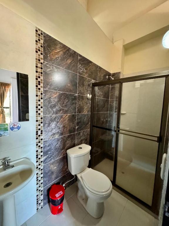 Koupelna v ubytování Hotel Portal Dorado