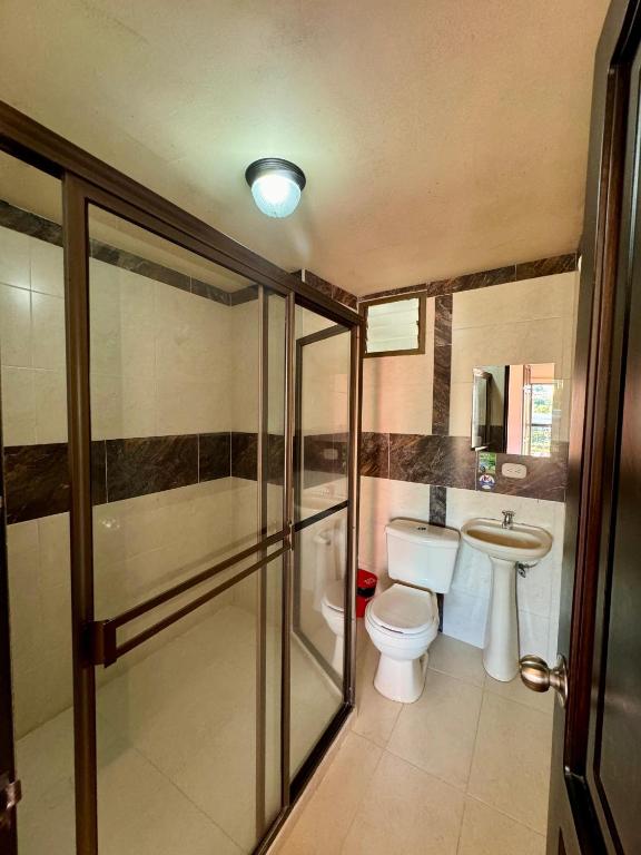 Koupelna v ubytování Hotel Portal Dorado