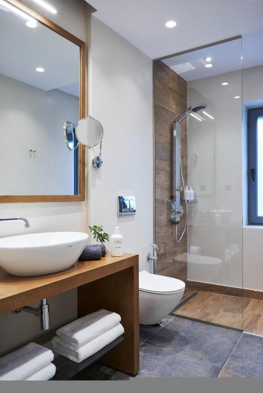 A bathroom at Beachfront Alassa Villas w Private Pools Complex