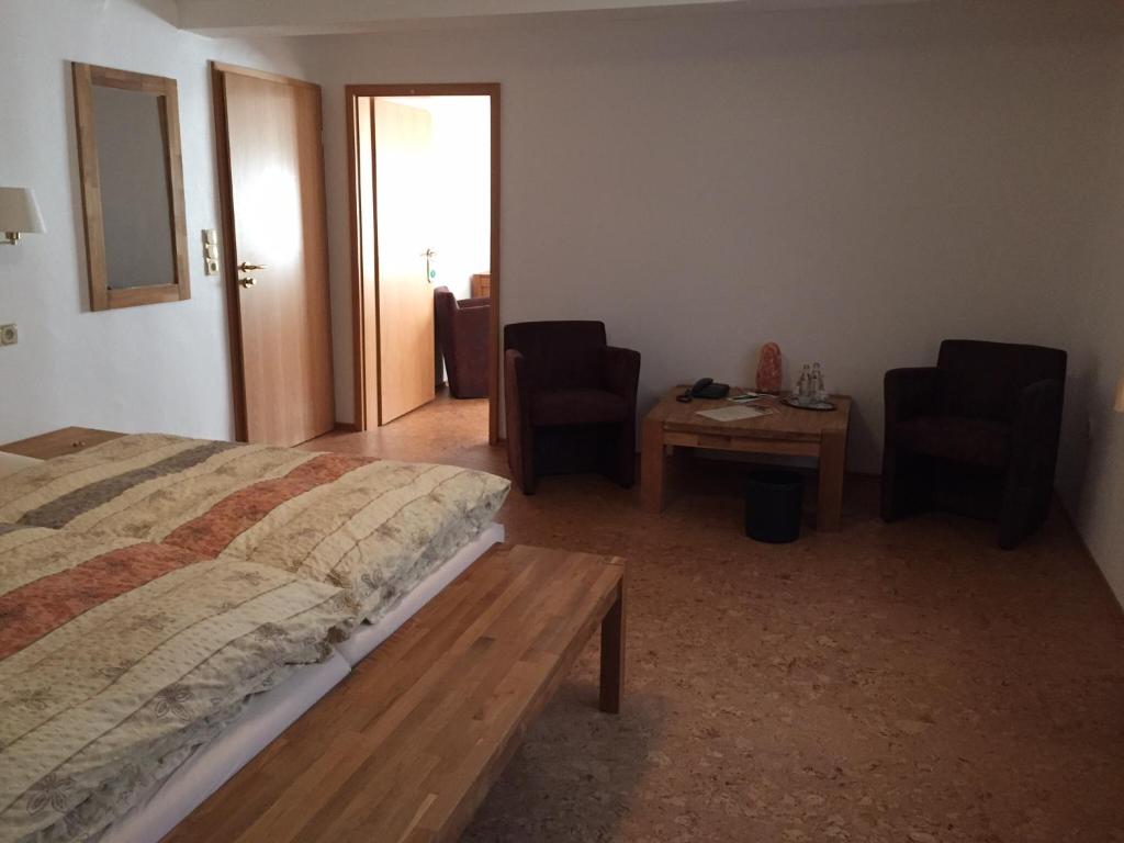 Postel nebo postele na pokoji v ubytování Die Hardtmühle